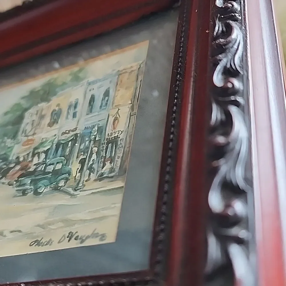 Vintage Framed Phoebe DeVaughn Print 'Our Town' 1959